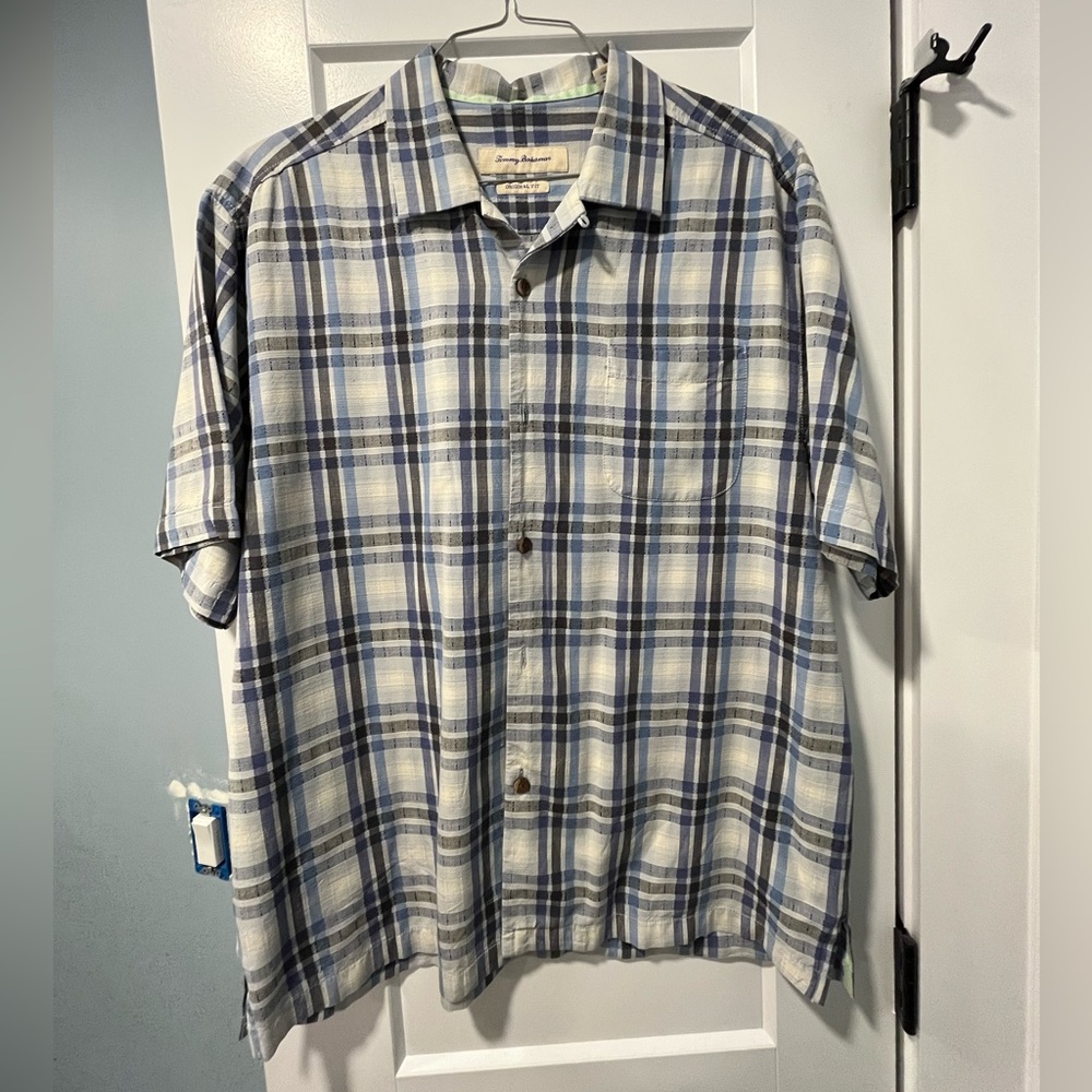 Tommy Bahama short sleeve button down.